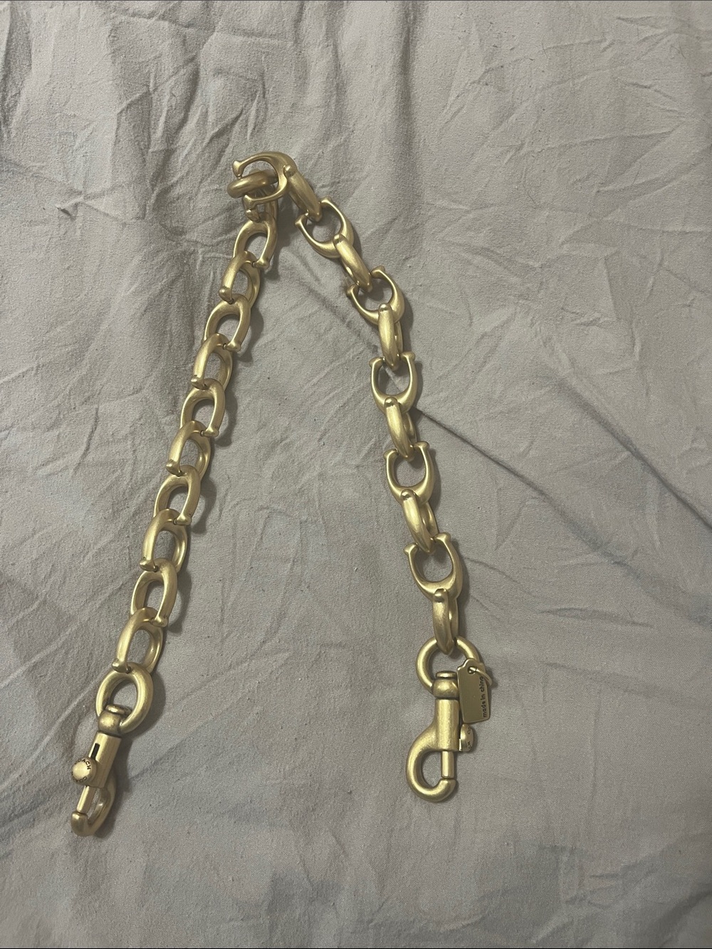 Coach Gold-Tone Chain Key & Card Holder Strap